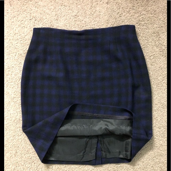 Jones New York Plaid Skirt Sz 16 Cozy soft 92% Worsted Wool Classic Pencil Tweed - Picture 10 of 11